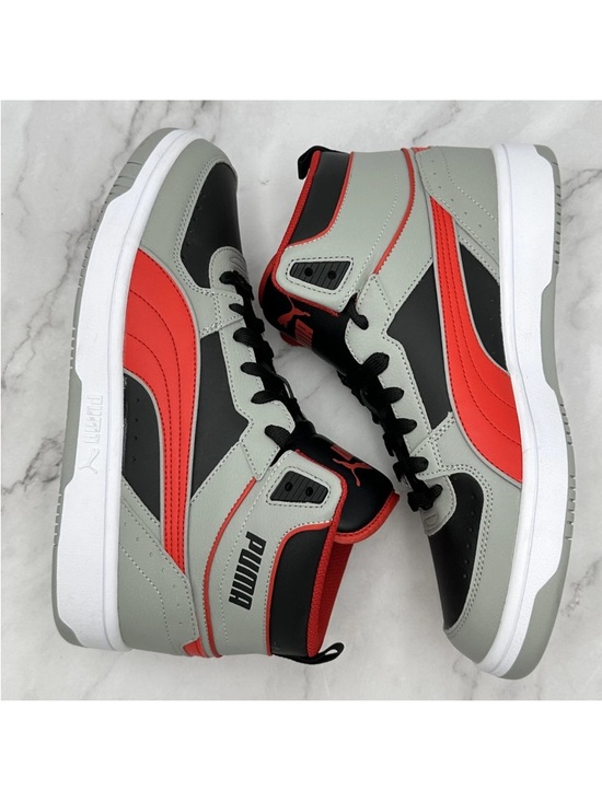 NWOB Puma Mid Top Shoes Mens Size 10 Gray Red Black Athletic Sneakers 407604-01 main image 6
